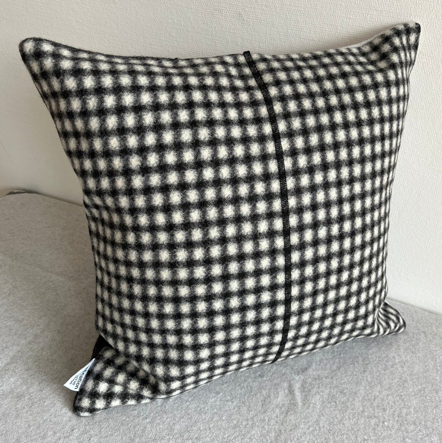Blacknose sheep wool cushion cover, one sheep, black