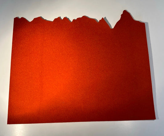 Mountain Panorama table mat, burnt orange